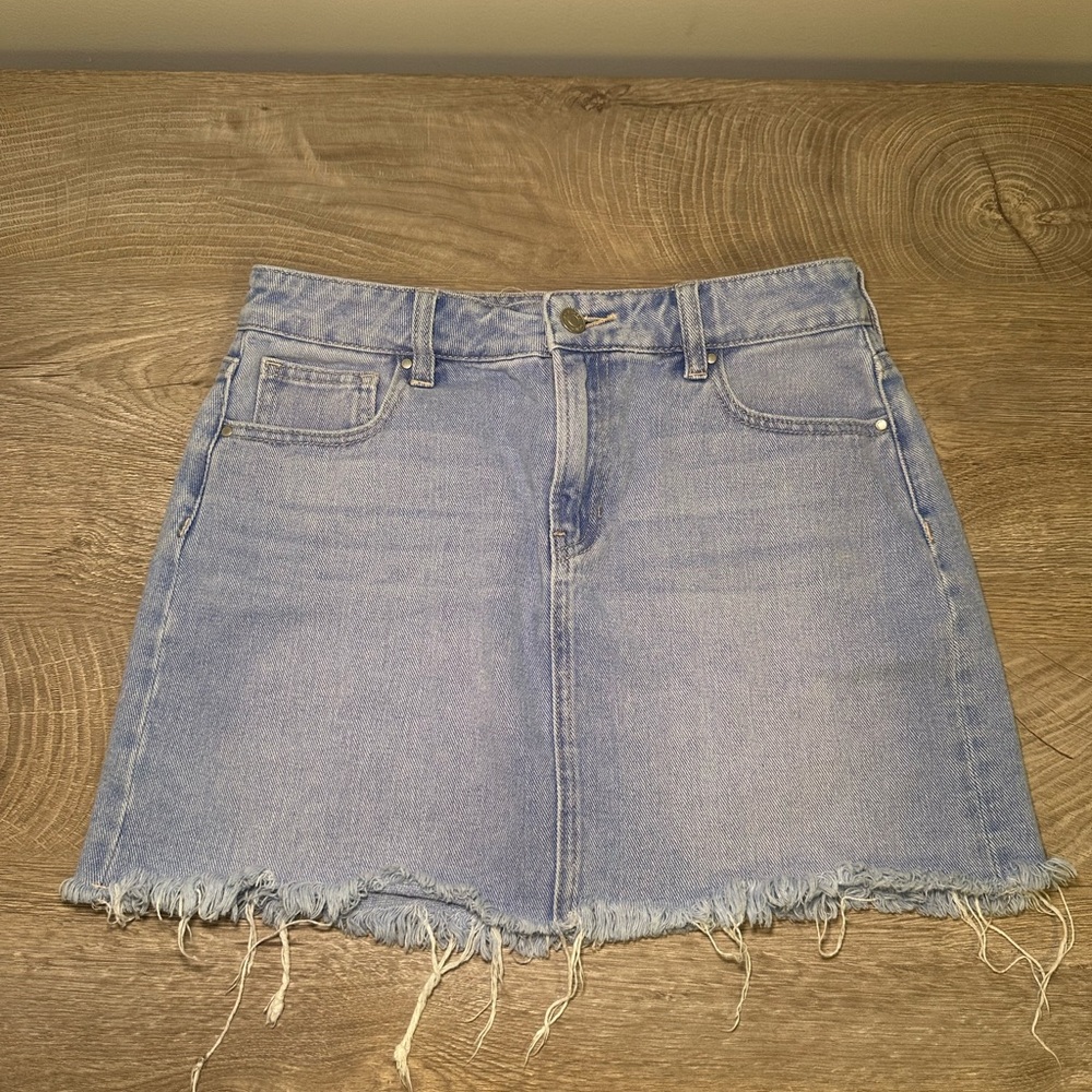 Pacsun Jean Mini Skirt with Frayed Hem